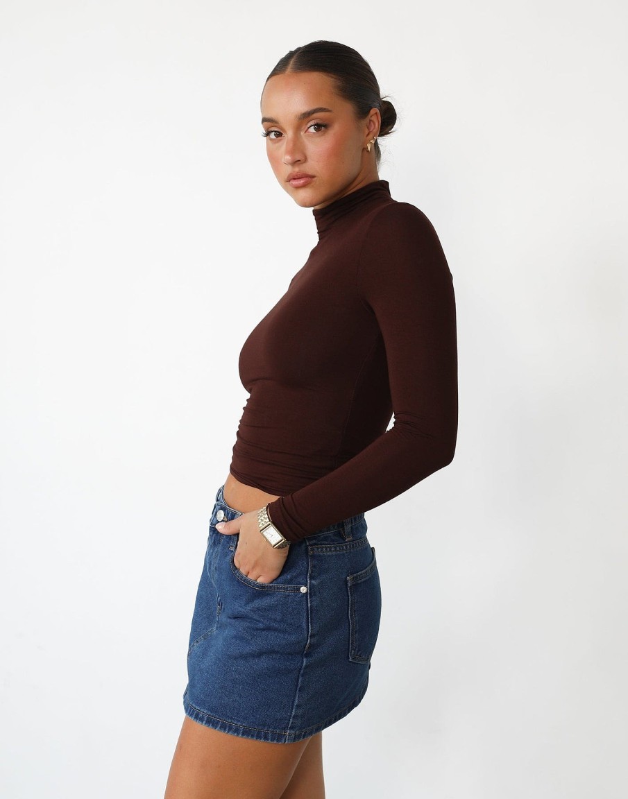 Clothing Charcoal Clothing Basics Edit | Benny Long Sleeve Top (Cocoa)