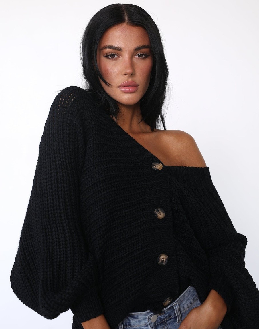 Clothing Paper Heart Knitwear | Marionne Cardigan (Black)