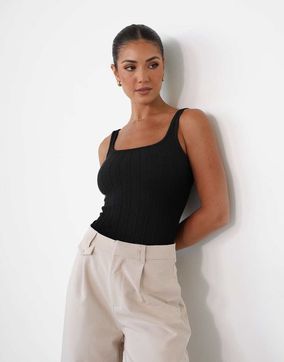 Clothing Charcoal Clothing Basics Edit | Ephemeral Top (Black)