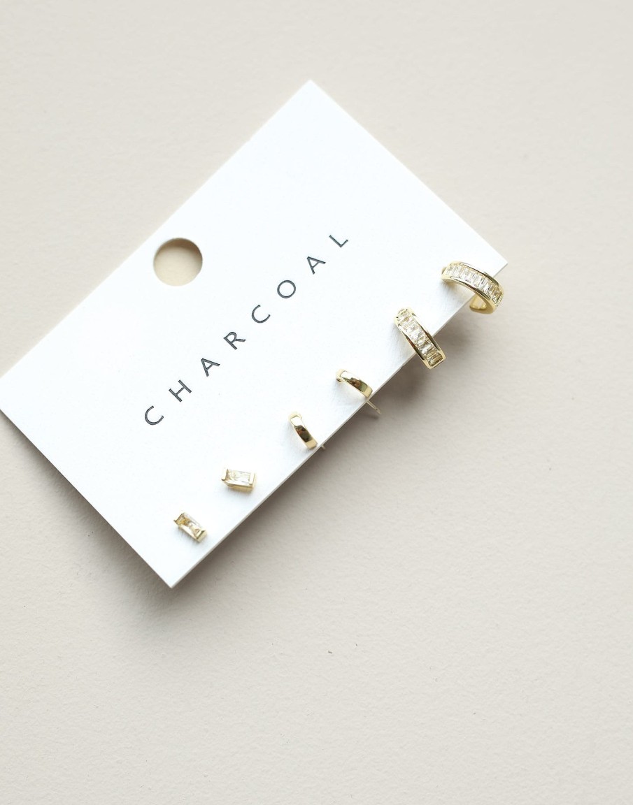 Accessories CHARCOAL Earrings | Dibella Earring Pack (Gold)