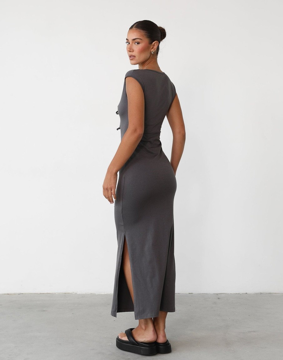 Clothing Mint Vanilla Basics Edit | Tegan Maxi Dress (Charcoal)