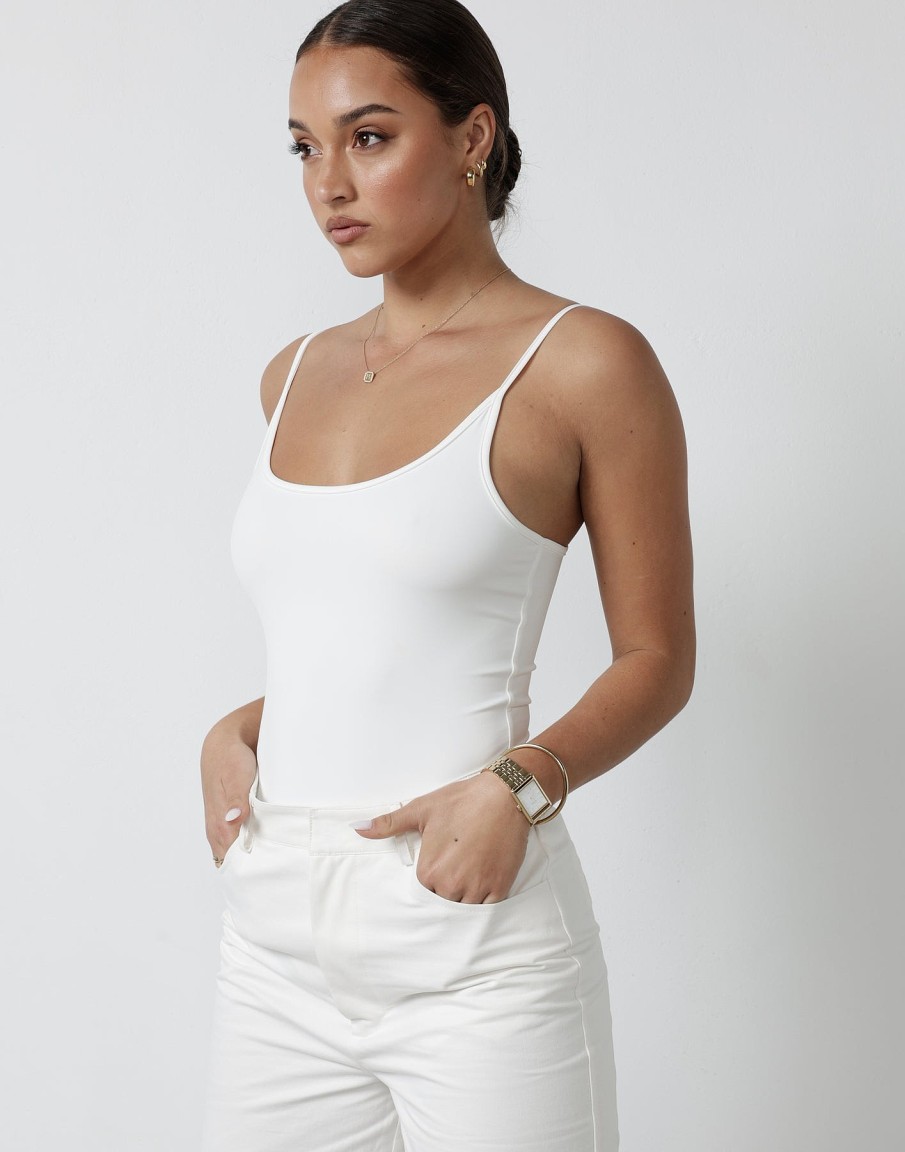 Clothing Charcoal Clothing Basics Edit | Leia Bodysuit (White)