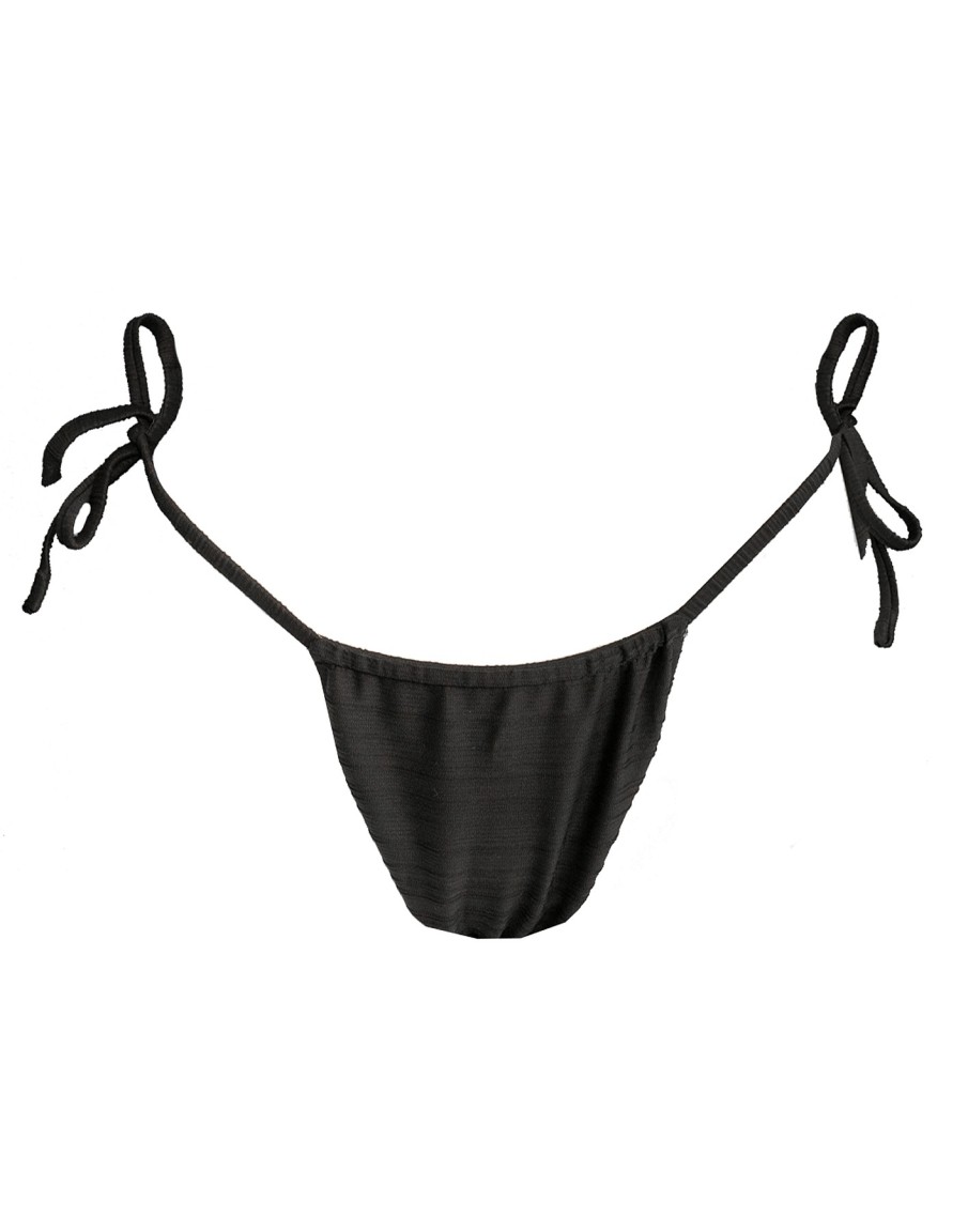 Clothing Charcoal Clothing Swim Bottoms | Quartz Side Tie Bottom (Black)