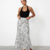 Clothing Desire Skirts | Teena Maxi Skirt (Cream/Black Print)