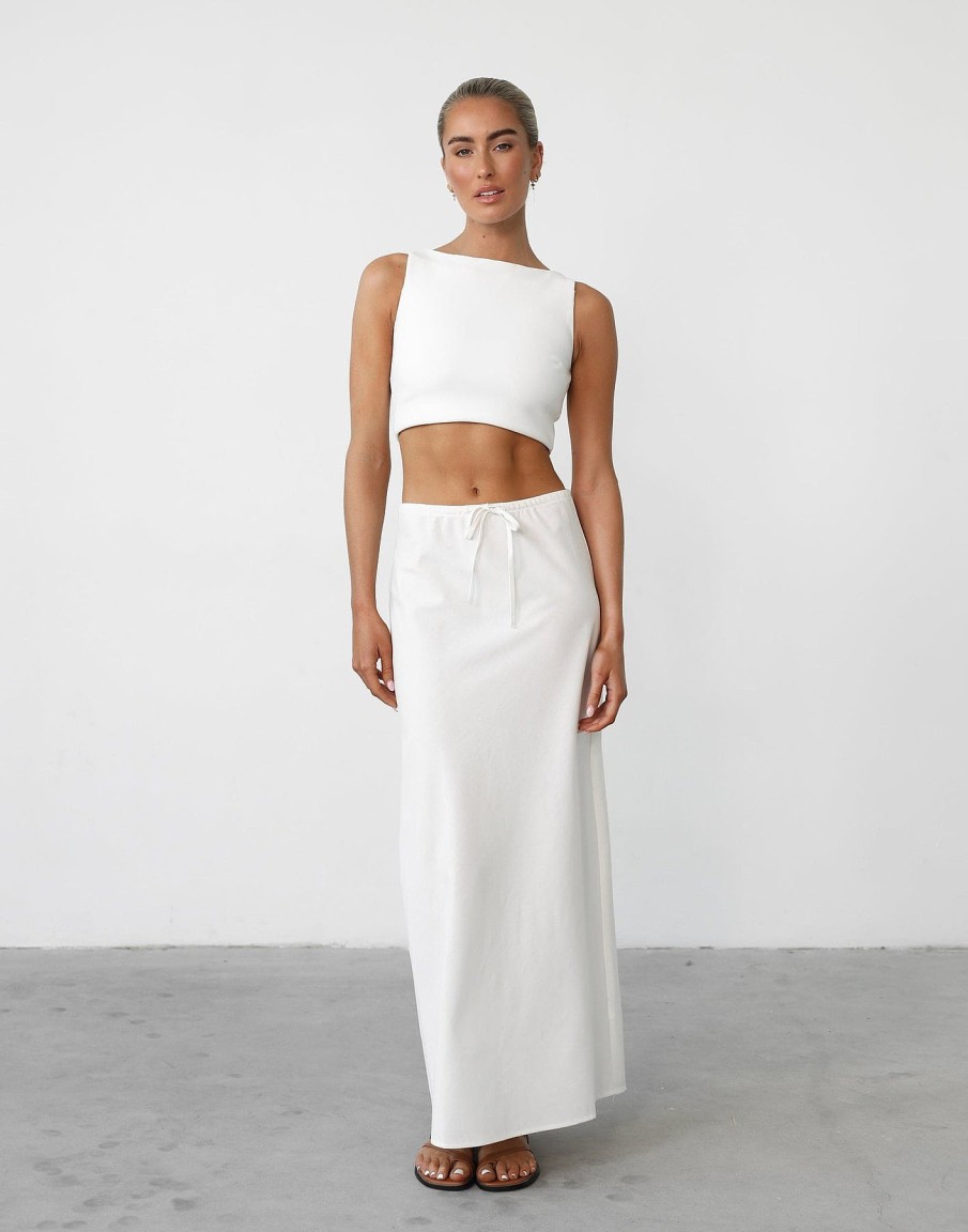 Clothing Vogue Max Skirts | Darna Maxi Skirt (White)