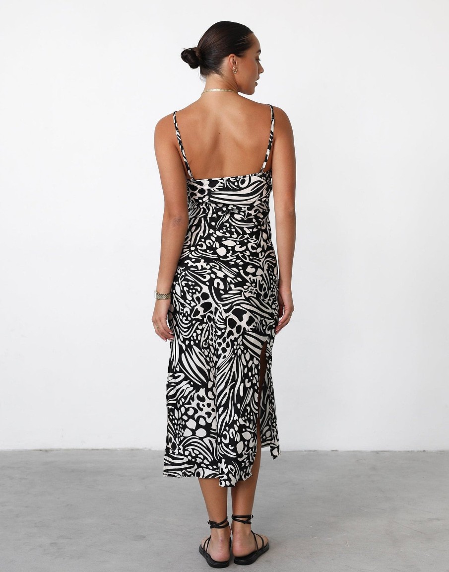 Clothing Paper Heart | Kova Midi Dress (Black/White Print)