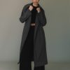 Clothing Charcoal Clothing Jackets + Coats | Portrait Trench Coat (Charcoal)