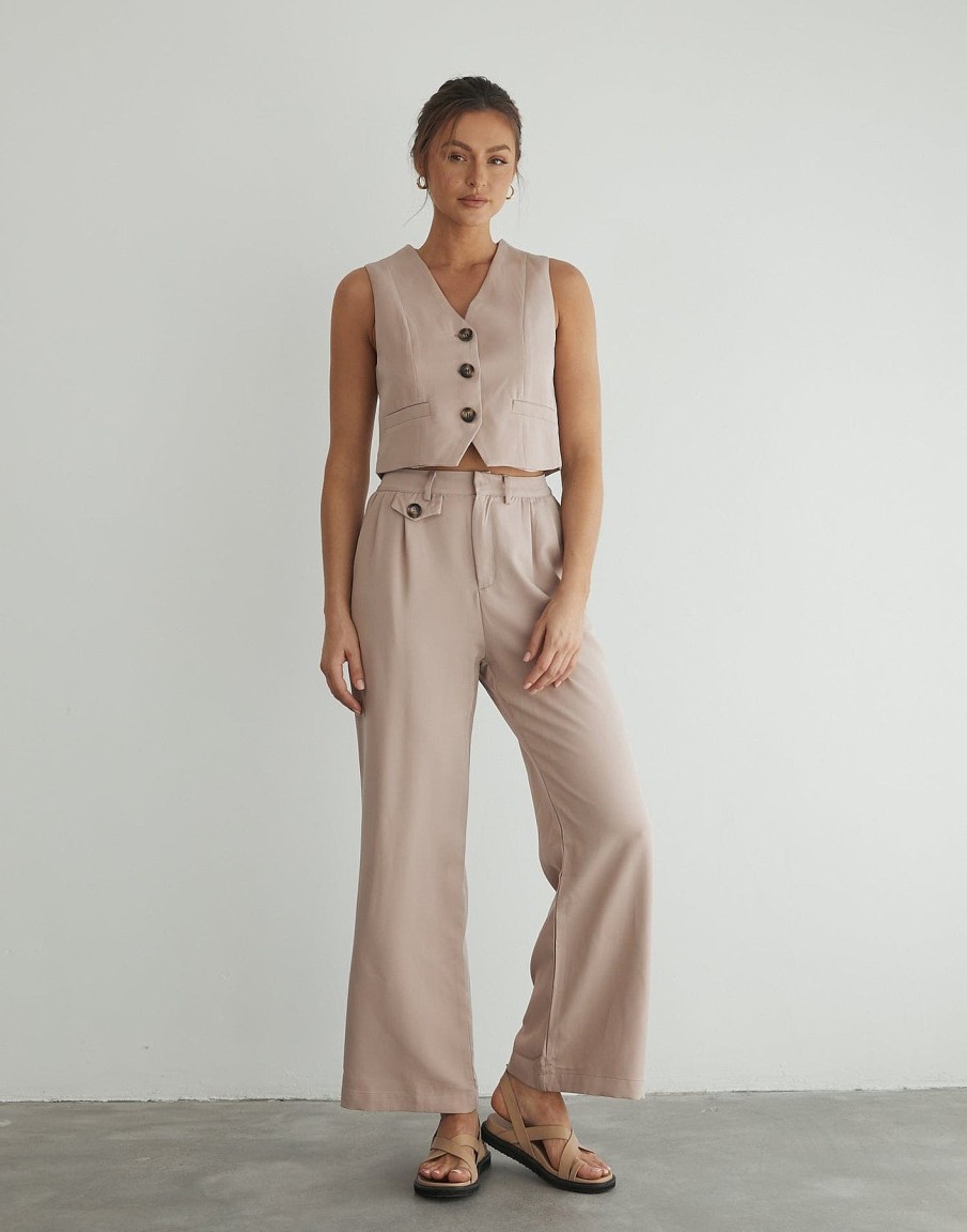 Clothing Pink Diamond Workwear | Dahlia Pants (Beige)