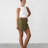 Clothing Q-Trend Denim Edit | Calypso Mini Skirt (Khaki)