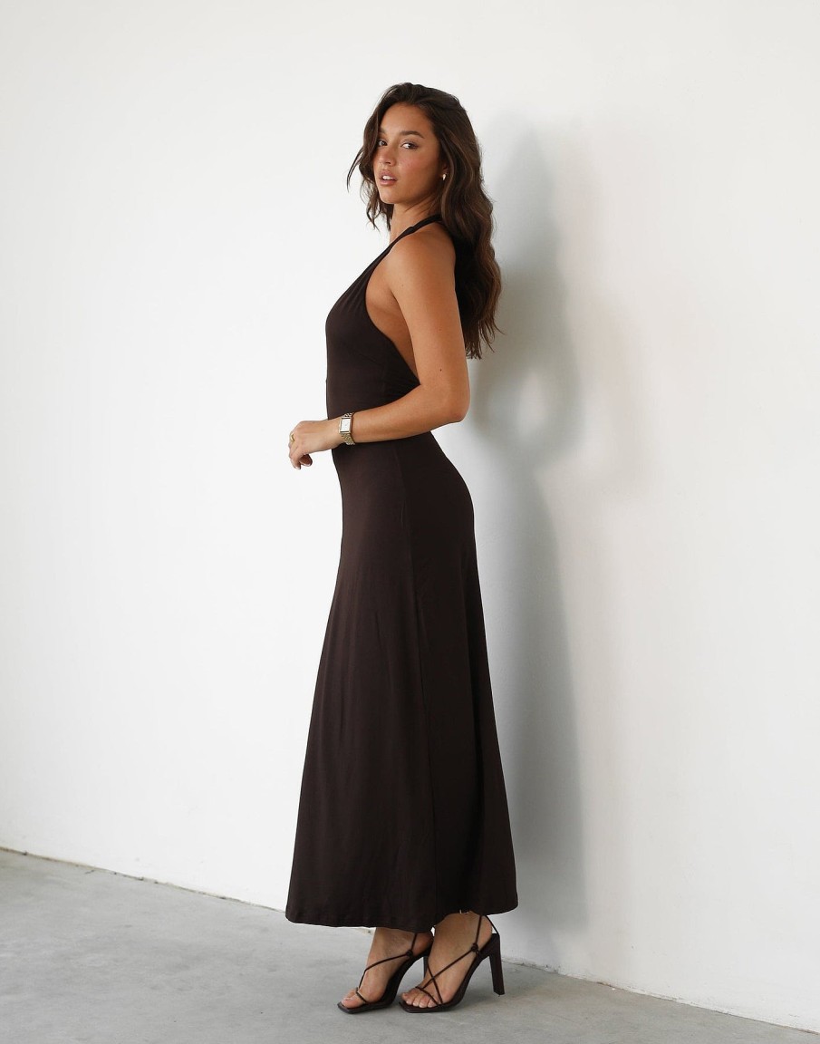 Clothing CHARCOAL Partywear | Victoria Maxi Dress (Chocolate)