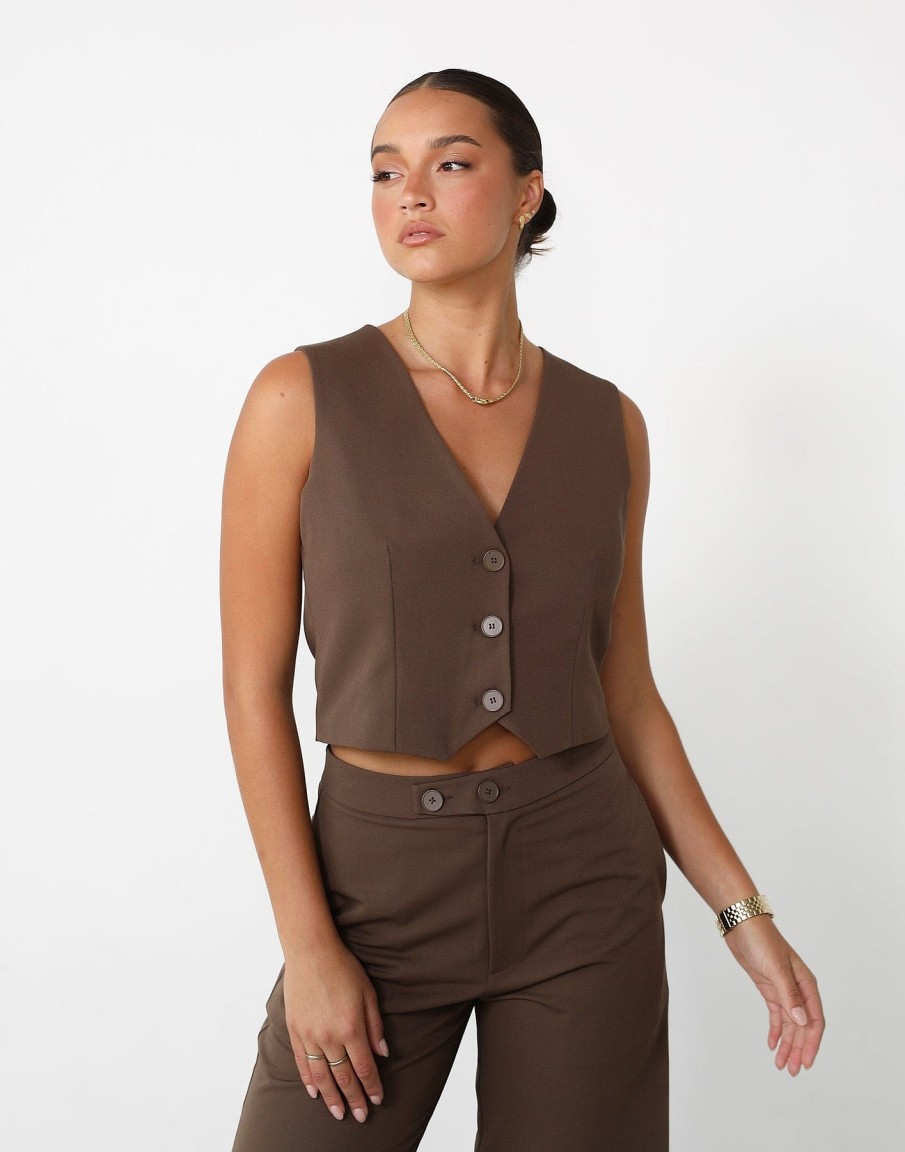 Clothing Charcoal Clothing Workwear | Astylar Vest Top (Coffee)