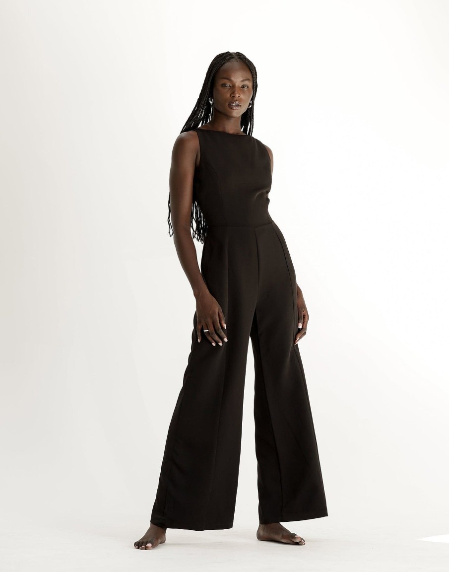 Clothing Charcoal Clothing Workwear | Evelyn Jumpsuit (Black)