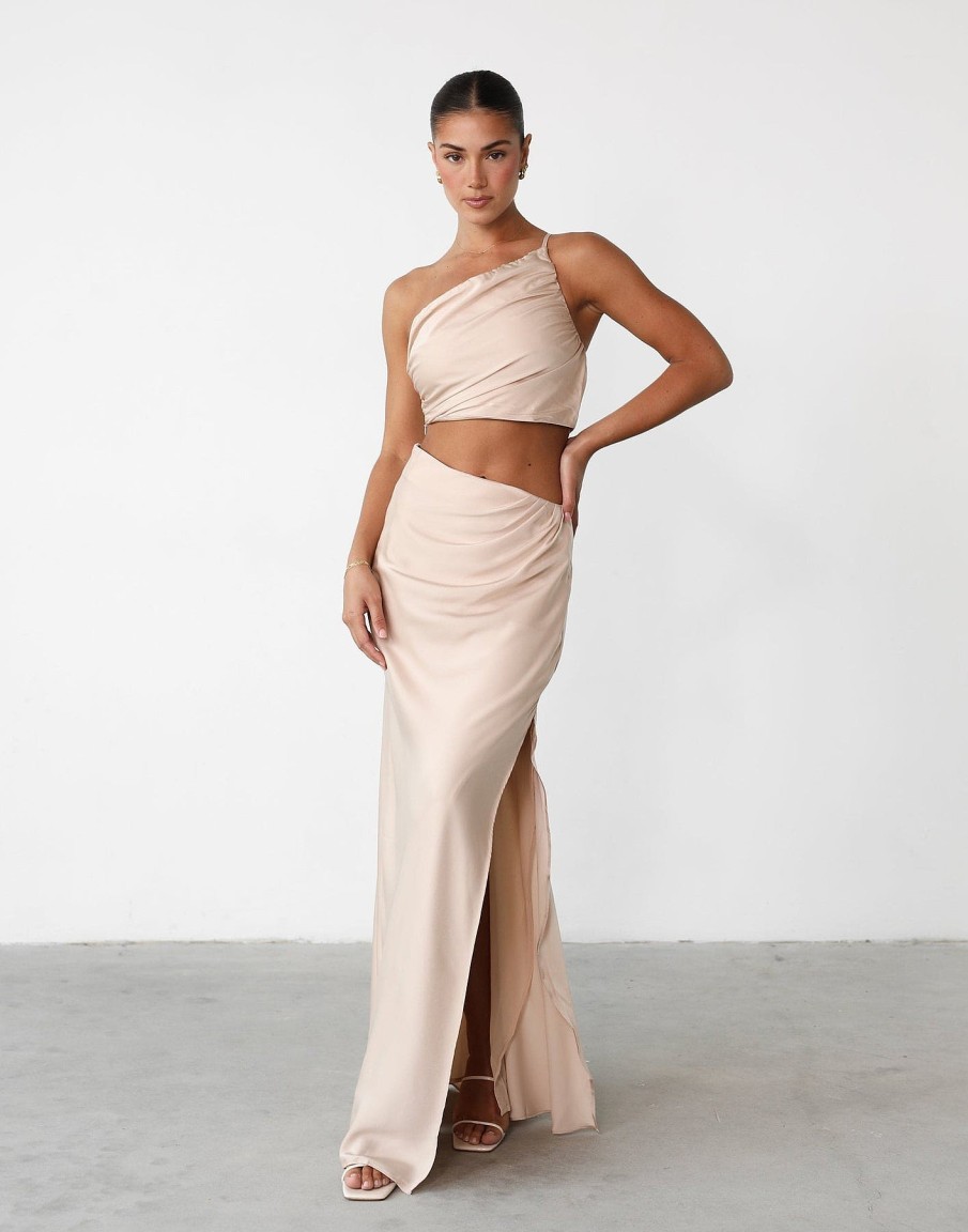 Clothing Q-Trend Skirts | Starlet Maxi Skirt (Beige)