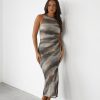 Clothing CHARCOAL CLOTHING Partywear | Starah Maxi Dress (Storm Print)