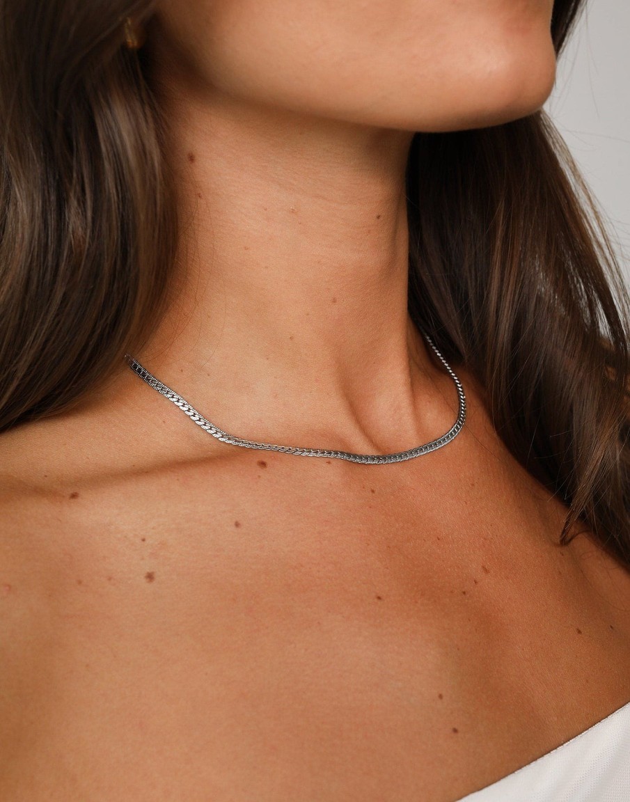 Accessories CHARCOAL Necklaces | Amanta Necklace (Silver)