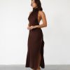 Clothing Charcoal Clothing Partywear | Clara Maxi Dress (Cocoa)