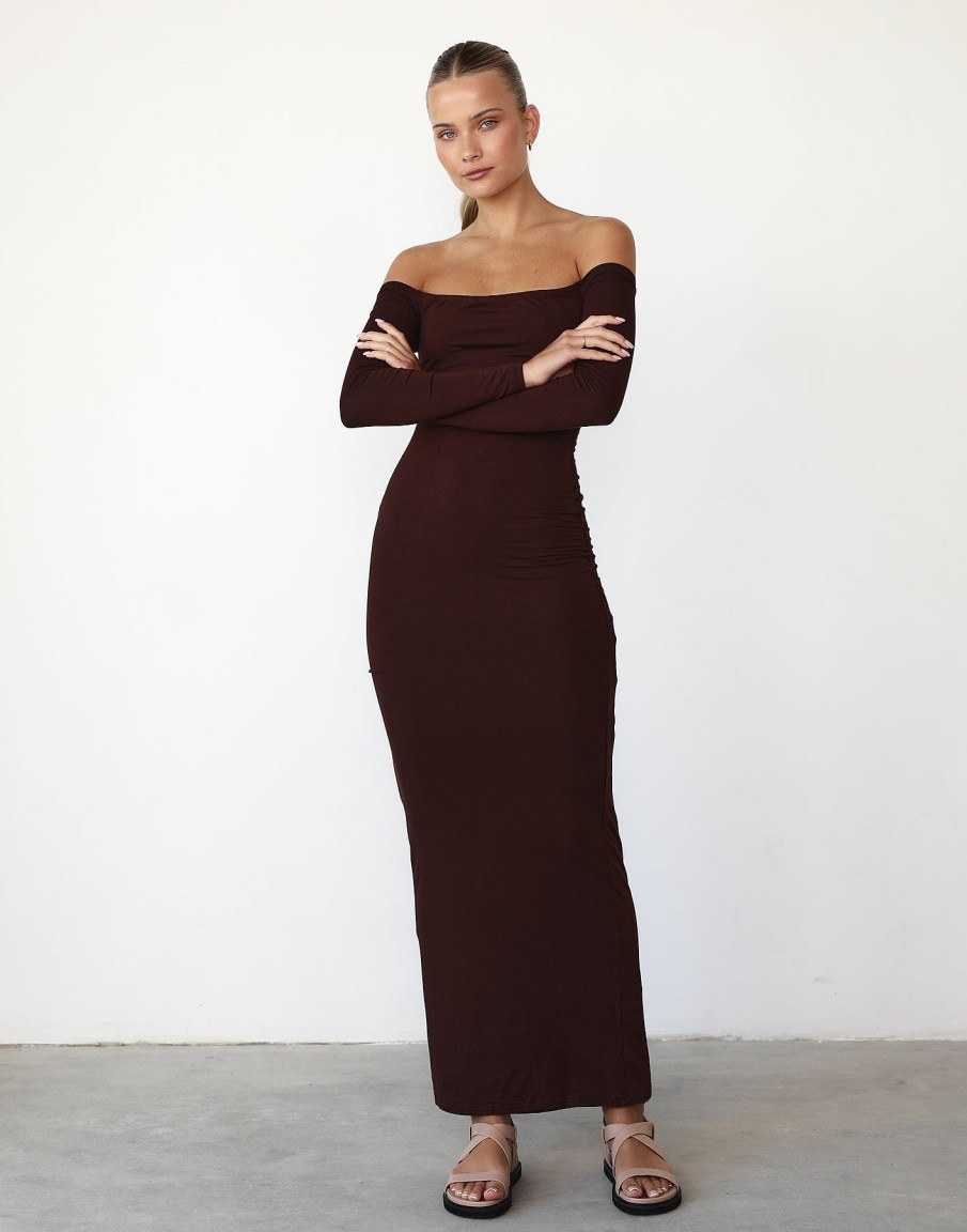 Clothing Charcoal Clothing Maxi Dresses | Iris Maxi Dress (Cocoa)