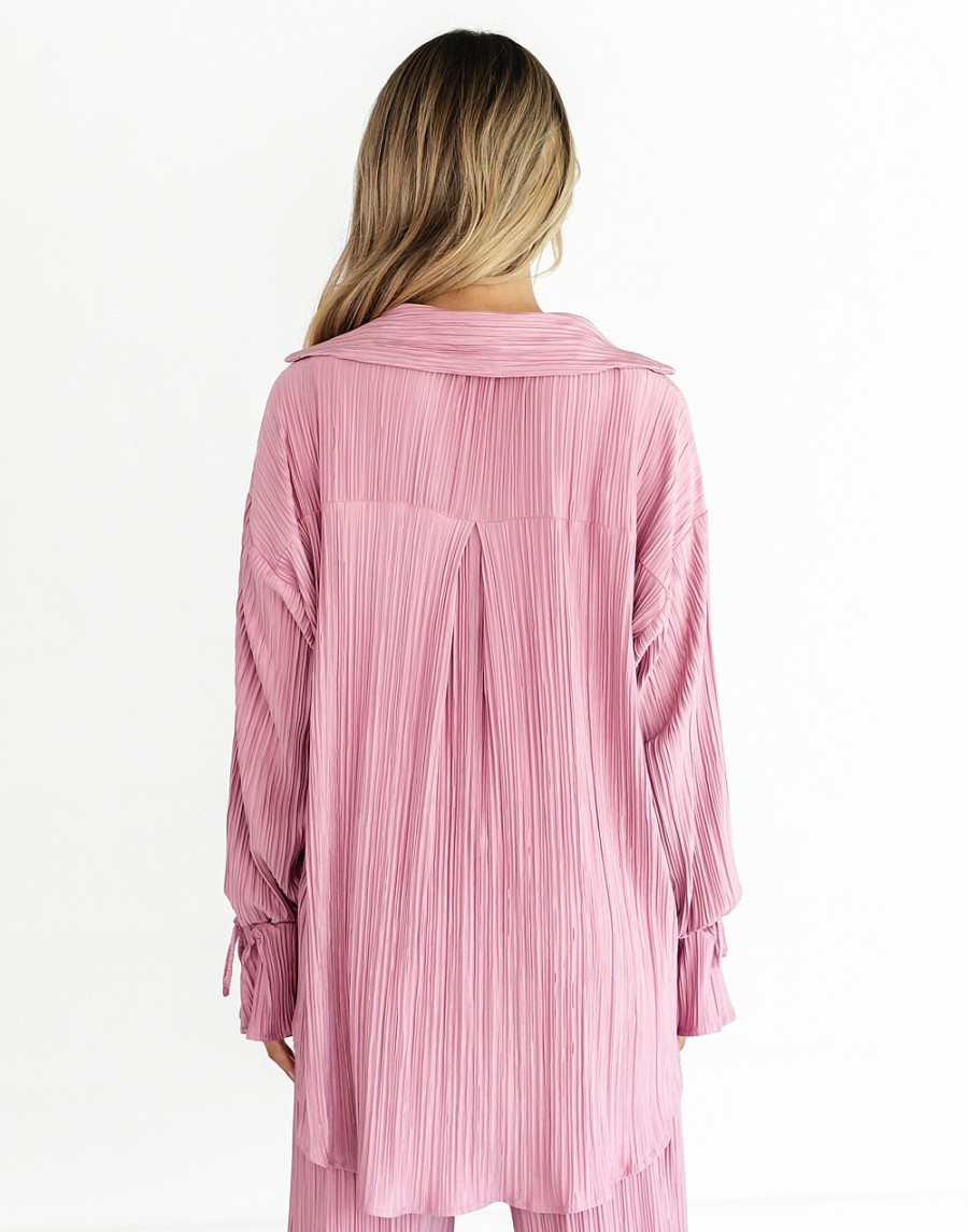 Clothing Charcoal Clothing Long Sleeve Tops | Sweet Serenity Shirt (Dusty Pink)