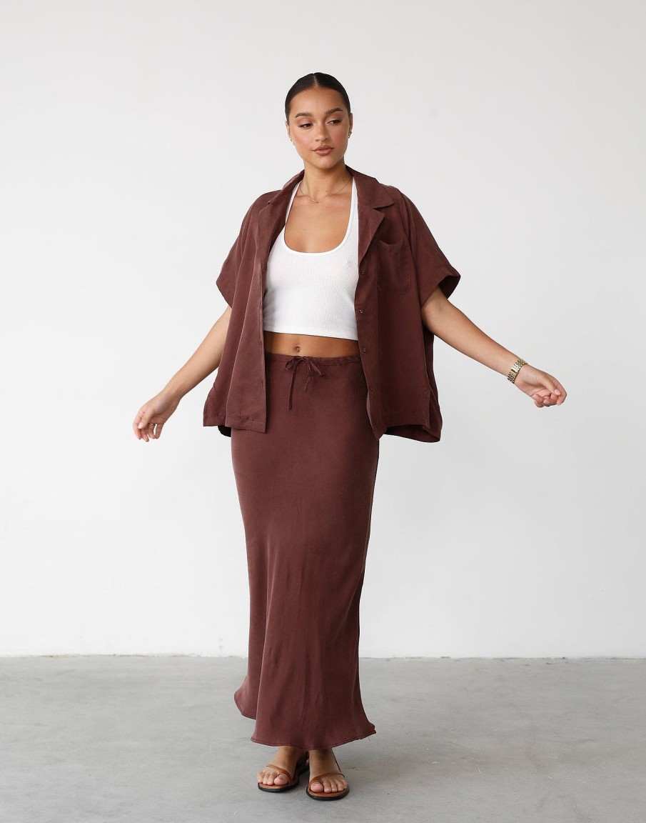 Clothing White Closet Basics Edit | Amalie Maxi Skirt (Chestnut)