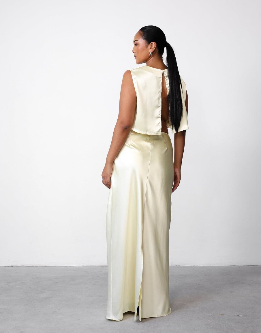 Clothing Charcoal Clothing Partywear | Sincerity Maxi Skirt (Lemon)