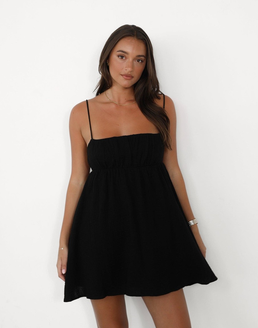 Clothing Charcoal Clothing Mini Dresses | Imelda Mini Dress (Black)