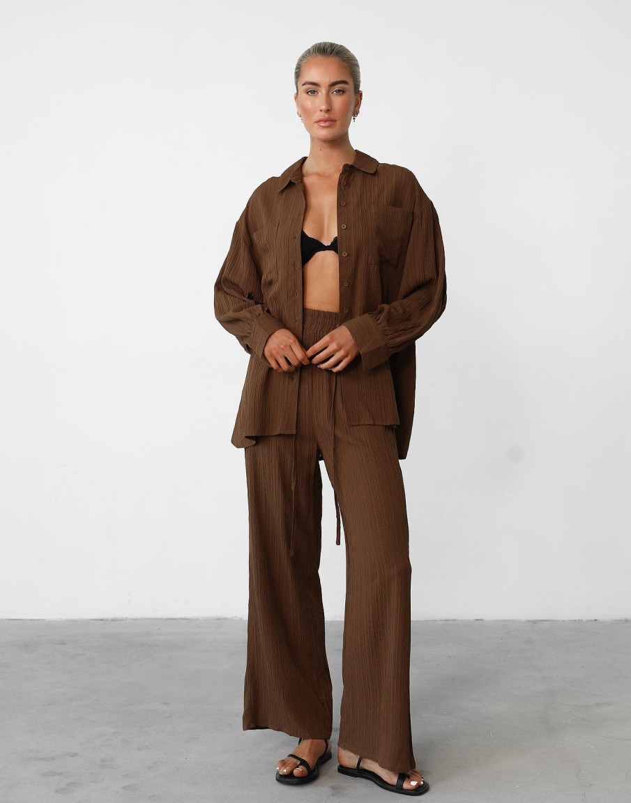 Clothing Paper Heart Workwear | Ria Pants (Brown)