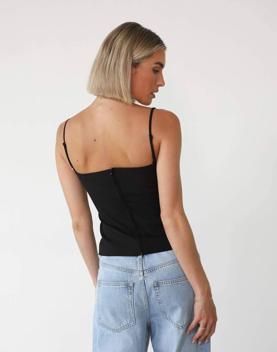 Clothing Charcoal Clothing Crop Tops | Adi Corset Top (Black)