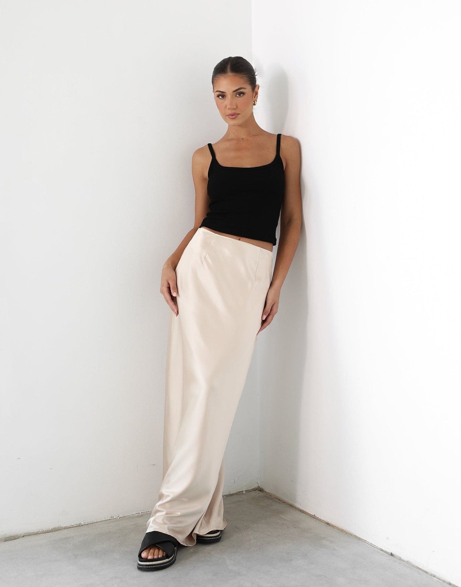 Clothing Charcoal Clothing Partywear | Sincerity Maxi Skirt (Almond)