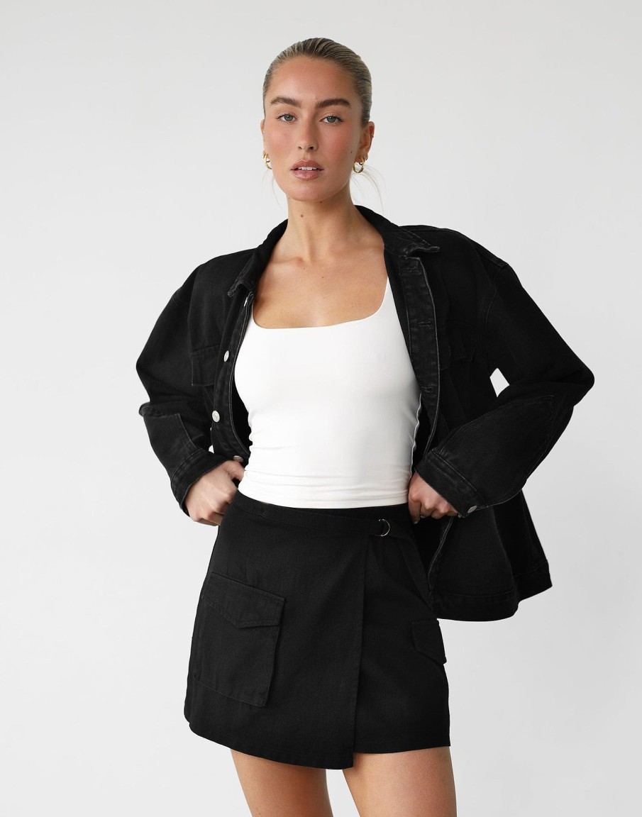 Clothing Charcoal Clothing Skirts | Scottie Mini Skirt (Black)