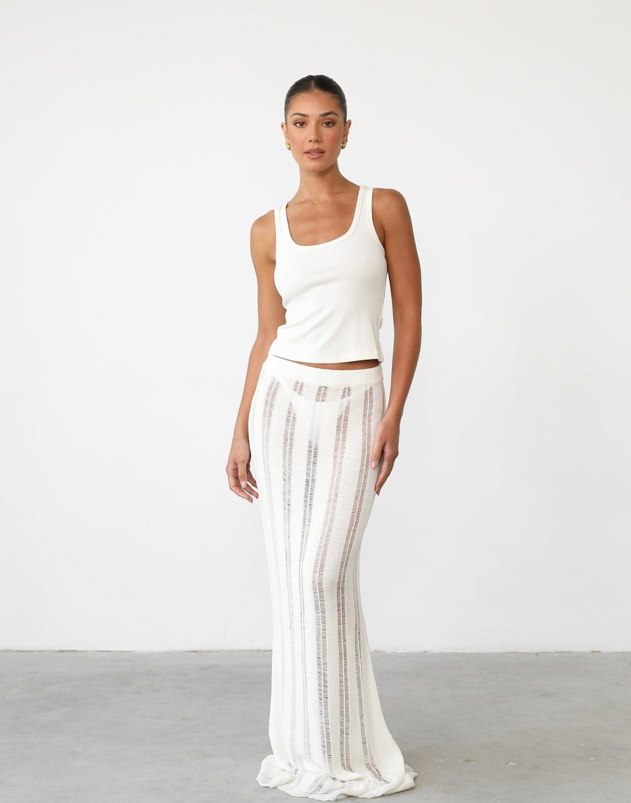 Clothing VogueMax Skirts | Jafna Maxi Skirt (White)