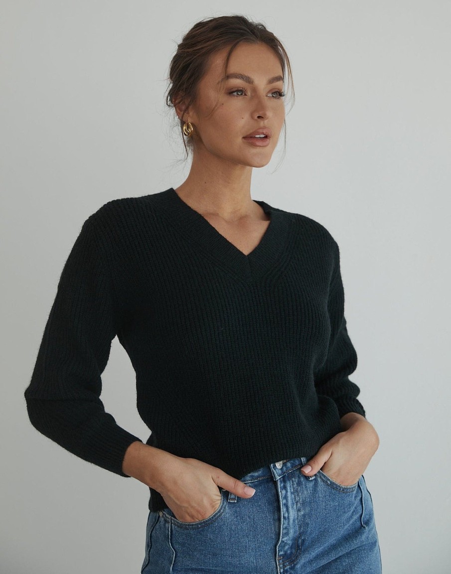 Clothing Into Fashion Knitwear | Benzie Knit Jumper (Black)