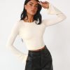 Clothing Charcoal Clothing Long Sleeve Tops | Danika Long Sleeve Top (Cream)