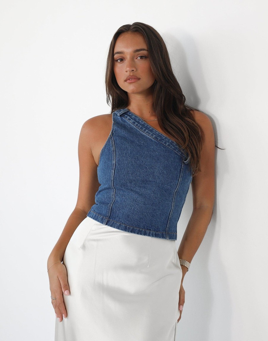 Clothing Charcoal Denim Edit | Mahali Top (Blue Denim)