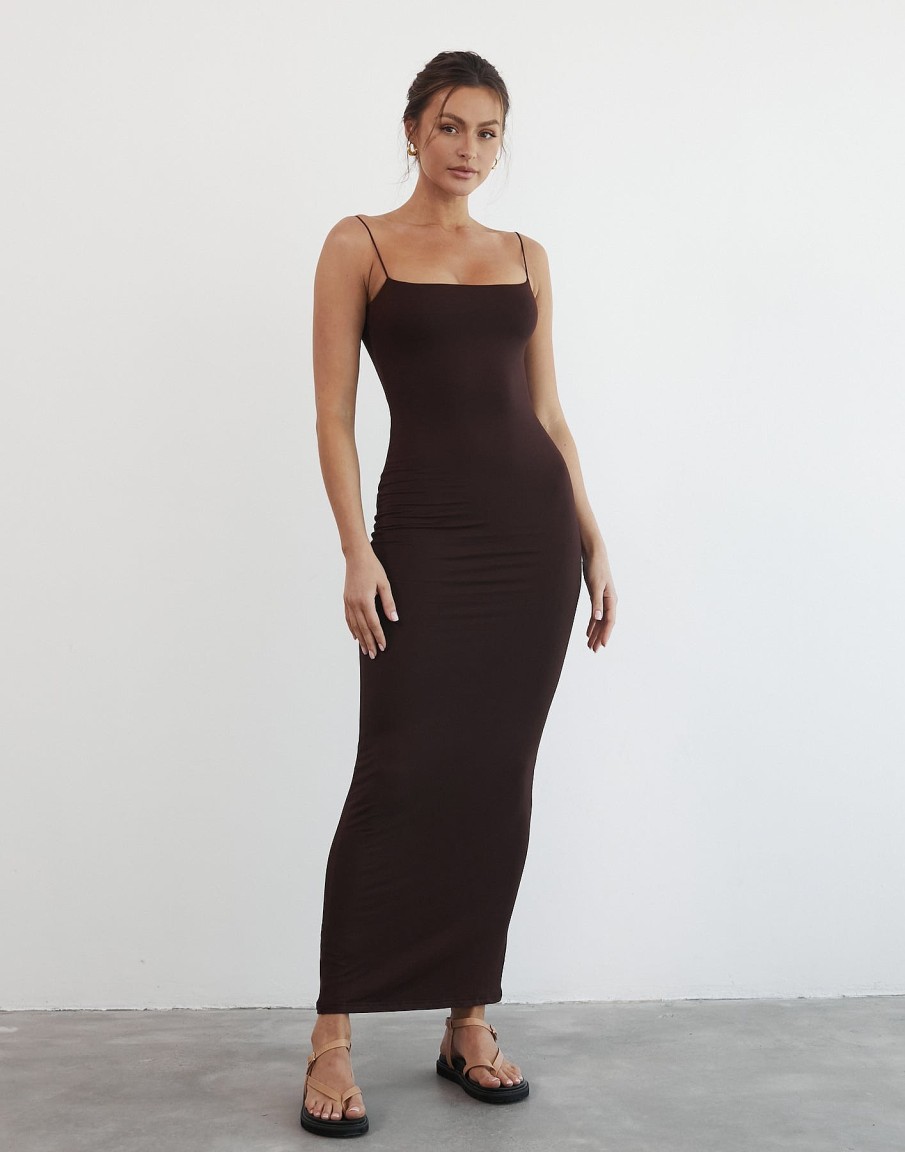 Clothing Luvalot Partywear | Tammy Maxi Dress (Cocoa)