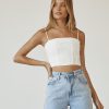 Clothing Charcoal Clothing Crop Tops | Odelle Top (White)