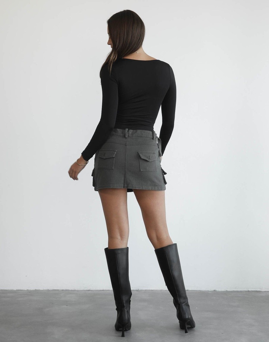 Clothing Charcoal Clothing Skirts | Gigi Mini Skirt (Charcoal)