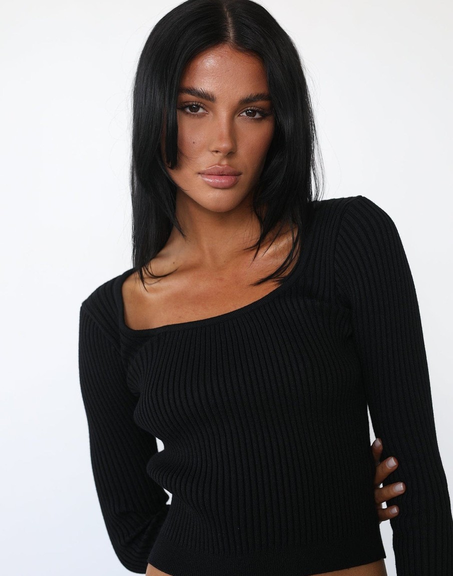 Clothing Thanne Long Sleeve Tops | Esmie Long Sleeve Top (Black)