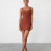 Clothing Charcoal Clothing Partywear | Ephemeral Mini Dress (Clay)