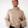 Clothing Charcoal Clothing Knitwear | Heath Knit Jumper (Oat)