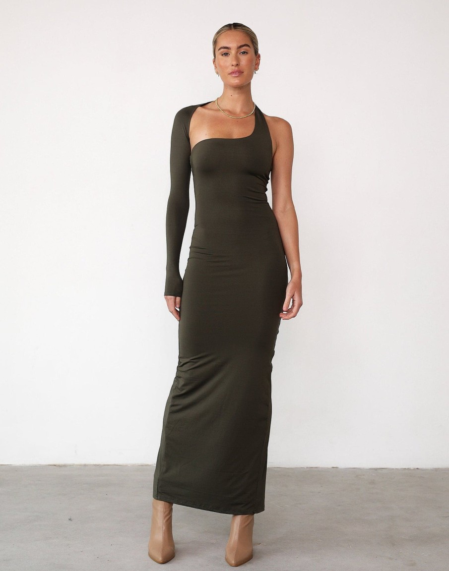 Clothing Charcoal Clothing Partywear | Ryleigh Maxi Dress (Burnt Olive)