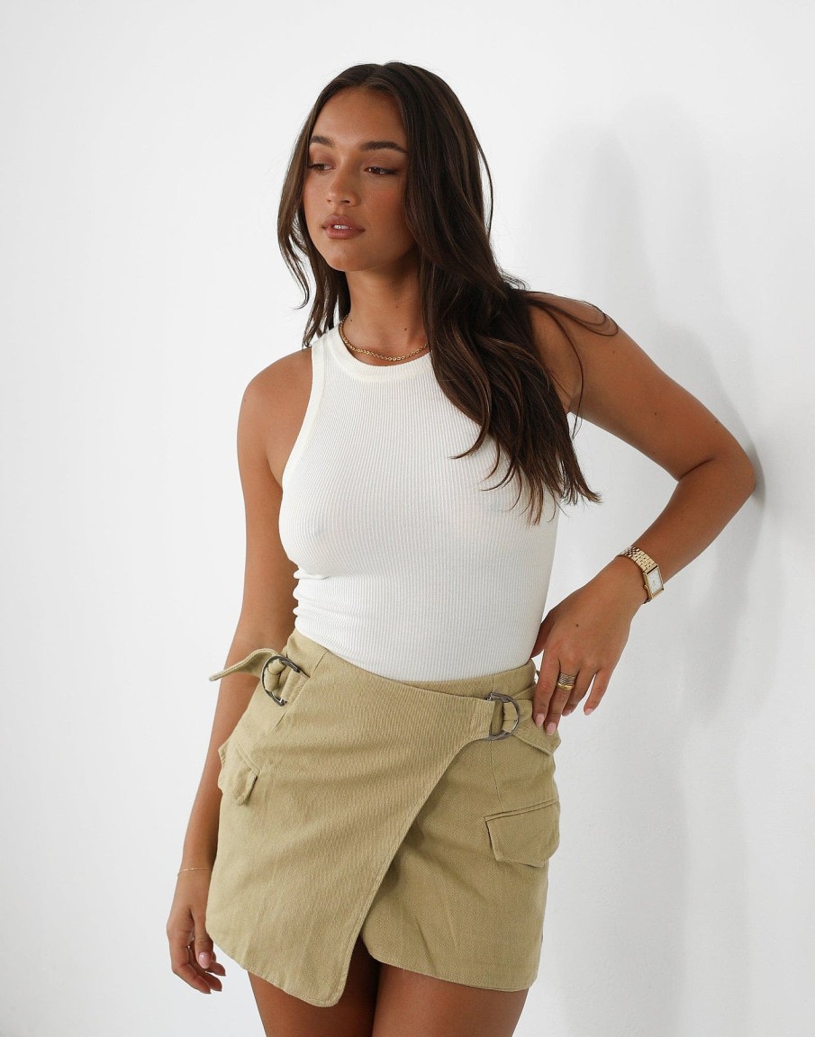 Clothing CHARCOAL CLOTHING Basics Edit | Dorris Tank Top (Cream)