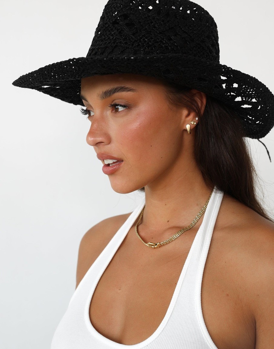 Accessories Charcoal Clothing Hats | Mia Cowboy Hat (Black)