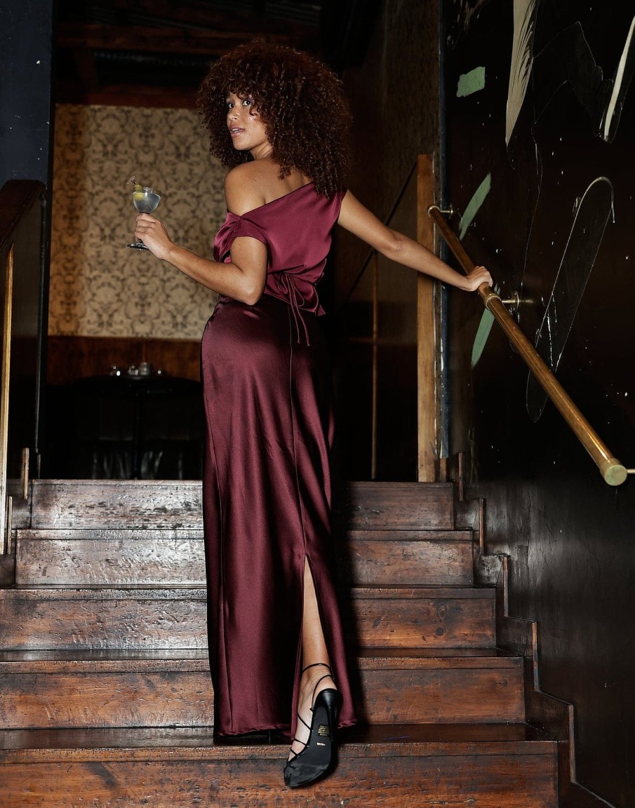 Clothing Charcoal Clothing Partywear | Sincerity Maxi Skirt (Plum)