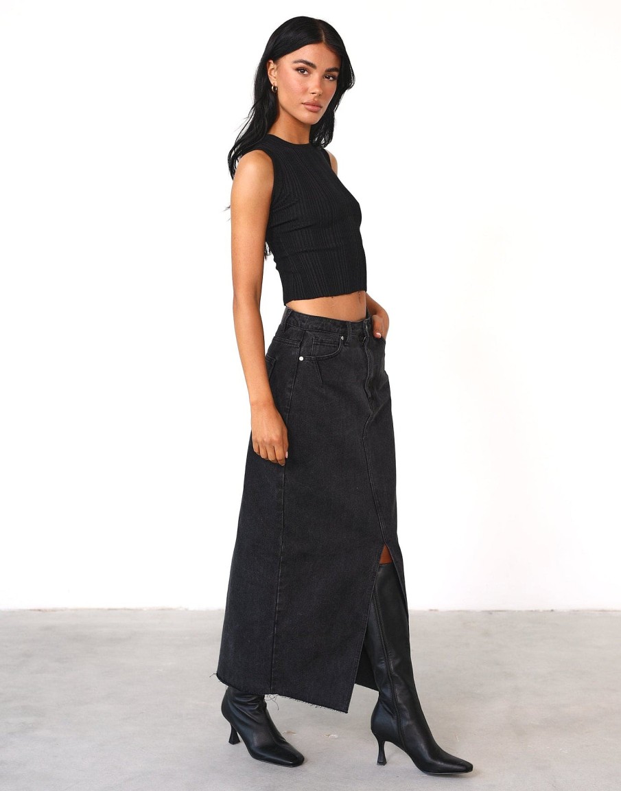 Clothing Charcoal Clothing Basics Edit | Hunter Top (Black)