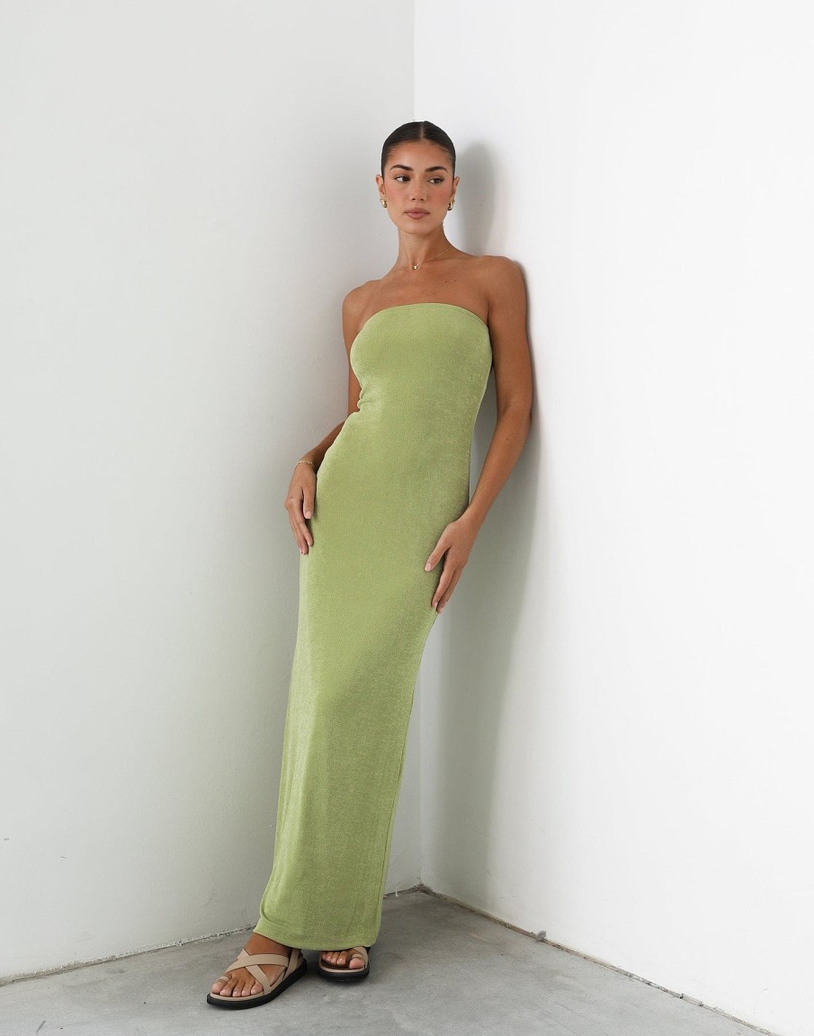 Clothing Pink Diamond Partywear | Abelle Maxi Dress (Lime)