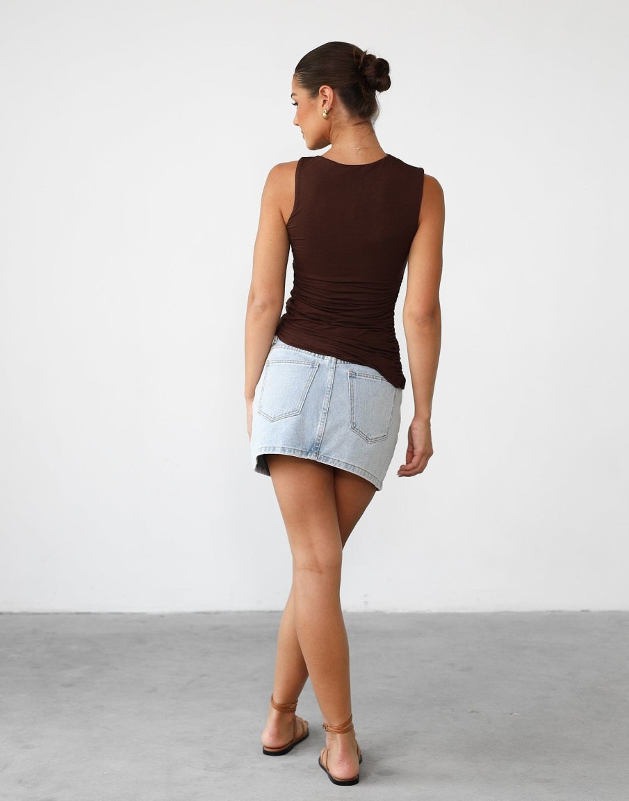 Clothing Charcoal Clothing Basics Edit | Delphine Tank Top (Chocolate)