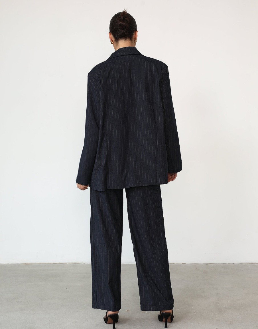 Clothing Qtrend Blazers | Devyn Blazer (Navy Pinstripe)