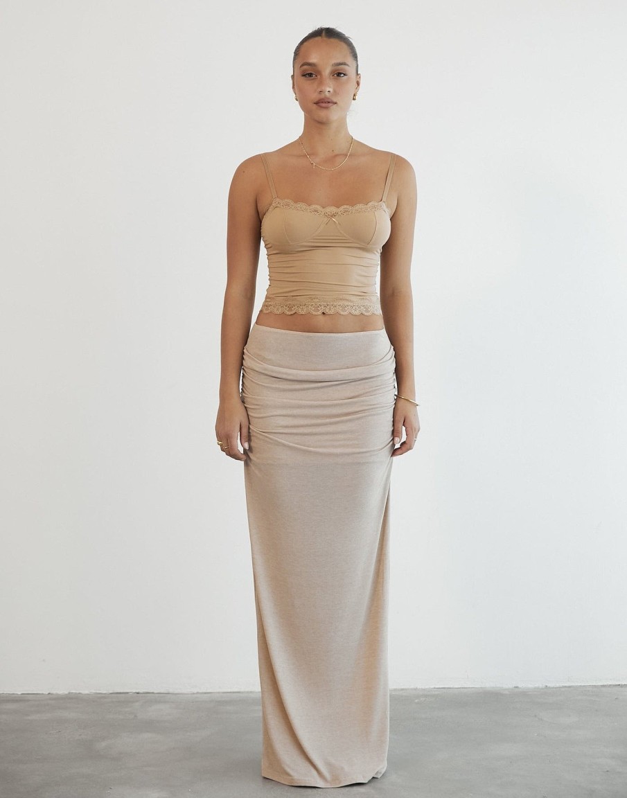 Clothing Lioness Skirts | Almost Famous Maxi Skirt (Taupe) - By Lioness