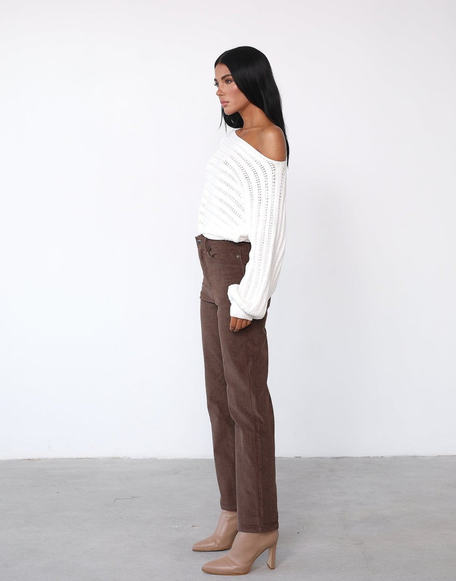 Clothing Desire Knitwear | Sonia Long Sleeve Knit Top (White)