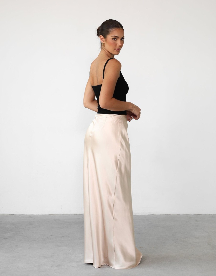 Clothing Charcoal Clothing Partywear | Sincerity Maxi Skirt (Almond)